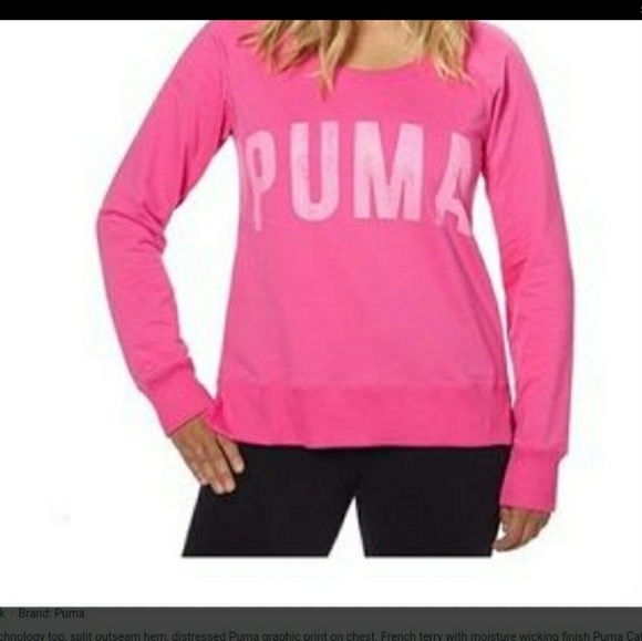 Puma Crew Sweatshirt Pullover Pink - Picture 5 of 5
